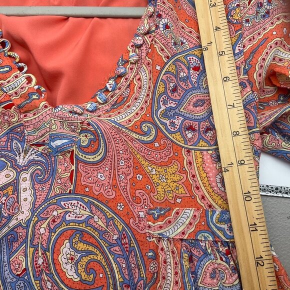 Molly Bracken Small Paisley Midi Dress Empire Waist V-Neck Flowy Boho - Picture 15 of 16